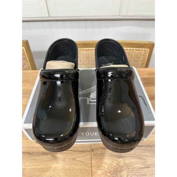 Dansko Professional Patent Clogs Black Leather Size 38 EU 7.5-8 US NIB Nurses - Picture 6 of 15